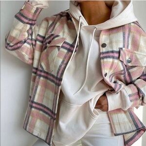 Zara plaid pink shacket